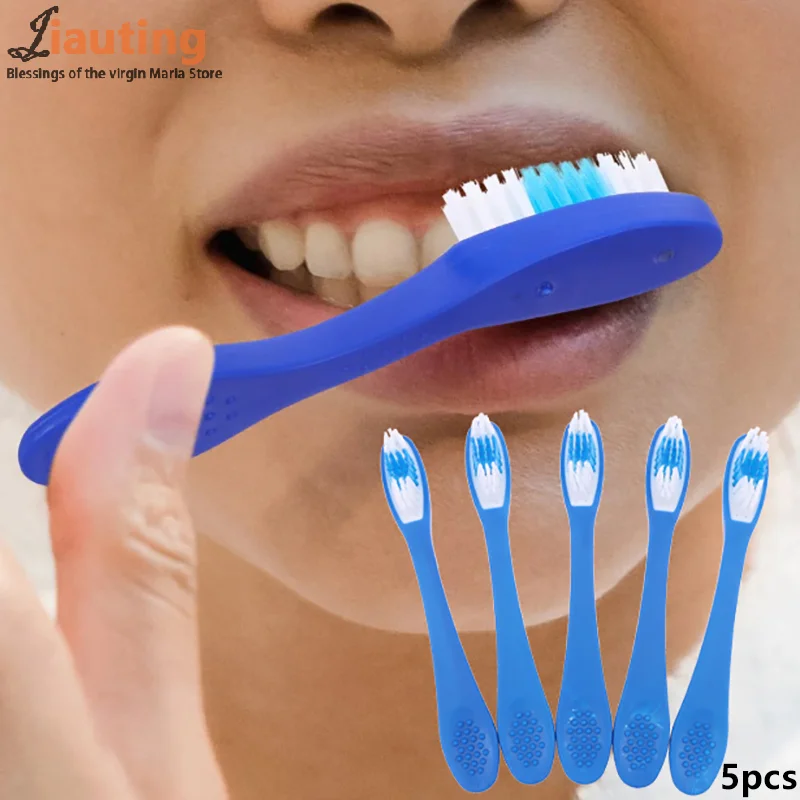 

5pcs Mini Toothbrush Small Spoon Toothbrush Prison Portable Finger Toothbrush Prevent Self Harm For Prison Rehabilitation Center