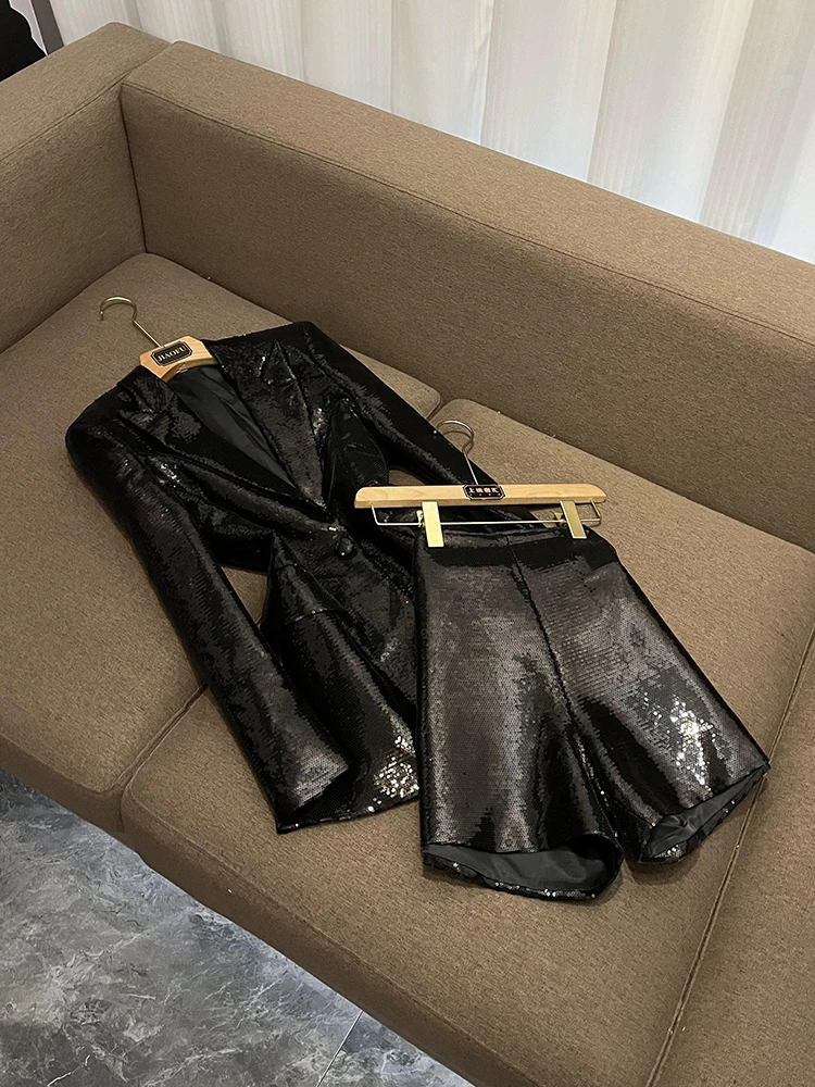 

Cool Fla Bla Sequin Women's Suiting Jaet And orts Set BLING BLING B983Z Dongda Gate Faion Ensemble for Women