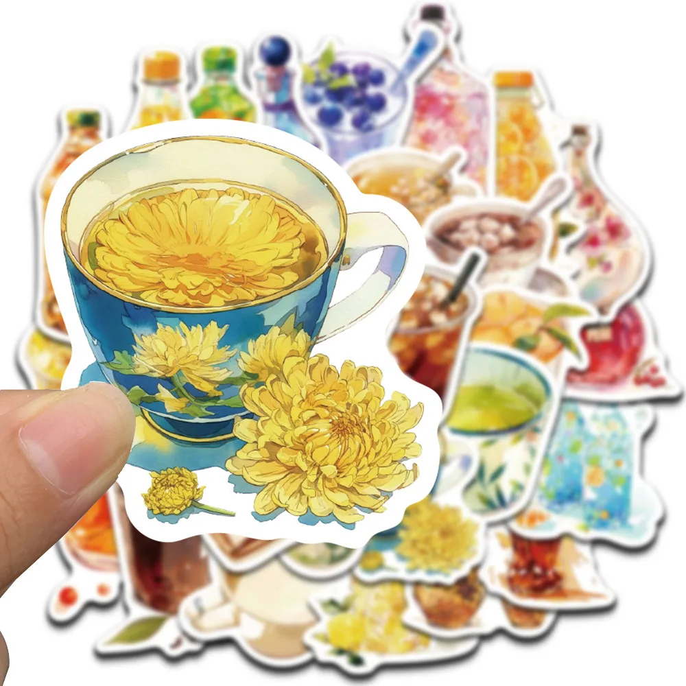 30개 음료 가게 시리즈 DIY 스티커 노트북 커피 폰 인스타일 과일 차 모던 문구 오토바이 감성 스티커