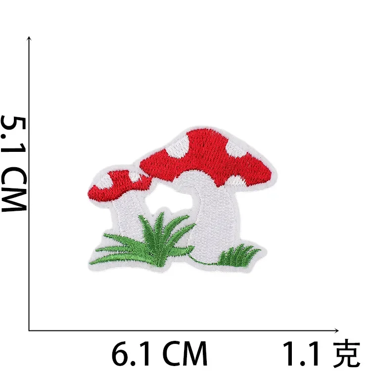 1 szt. Naszywka do prasowania szycie na ubraniach DIY na odzież kolor haft w kształcie grzybów topliwa aplikacja odznaka torba dekoracyjna paski