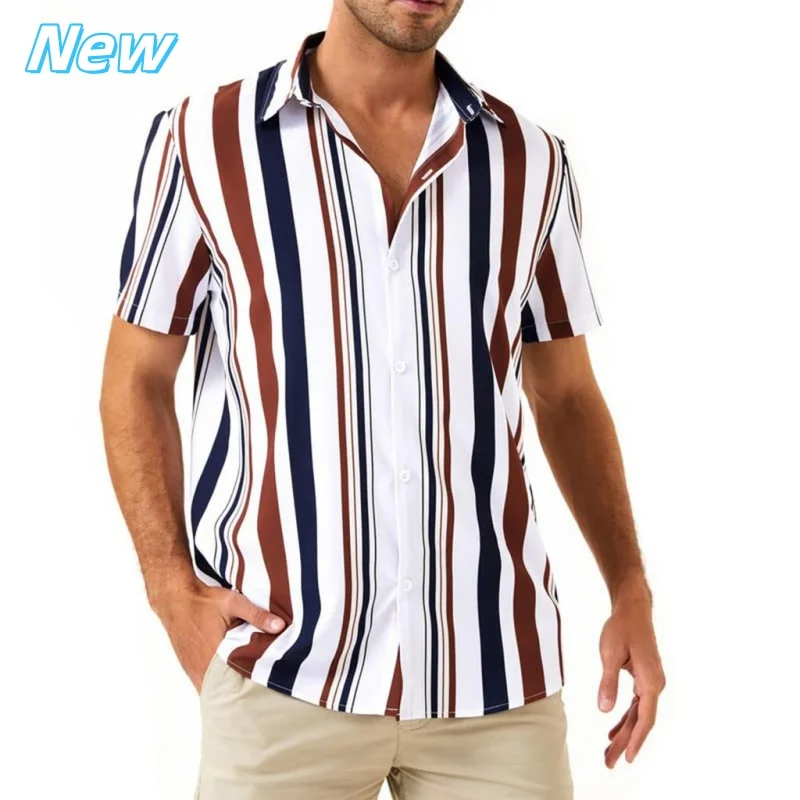 

3D Printed Geometric Splicing Aloha Shirt For Men Fun Colorful Graphic Blouses Casual Short Sleeve Hawalian Shirts Loose Tops