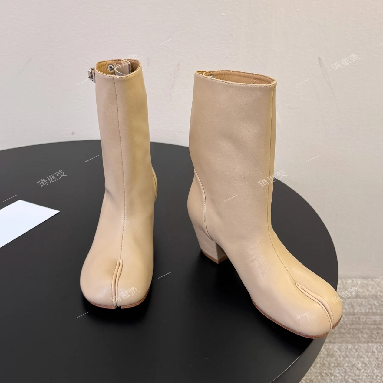 2026 New Retro Chunky-Heel Mules Short Boots Pig‑Toe High‑Heel Boots Casual All‑Match Fashion Boots Zapatos De Mujer