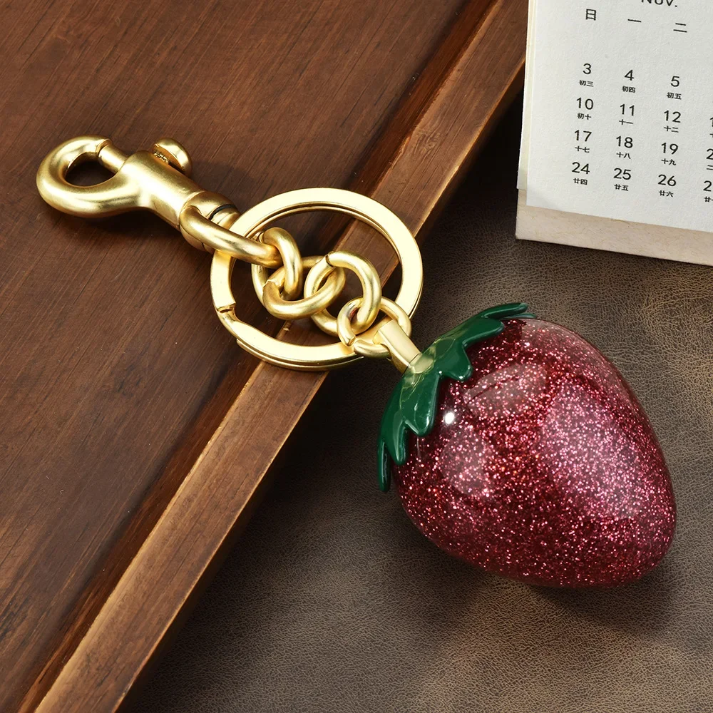 

Strawberry women's bag pendant, car key chain, cherry key chain, women's bag decorative buckle, bag pendant