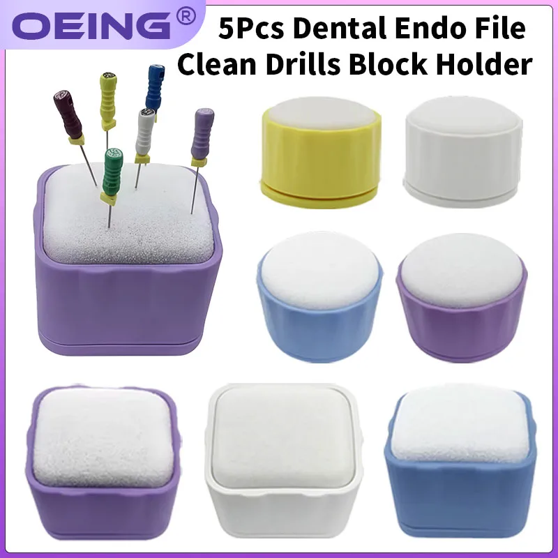 Autoclavable Dental Endo Files Clean Stand Foam Sponge Organizer Box for Root Canal Instruments Round Holder 3.5/5cm