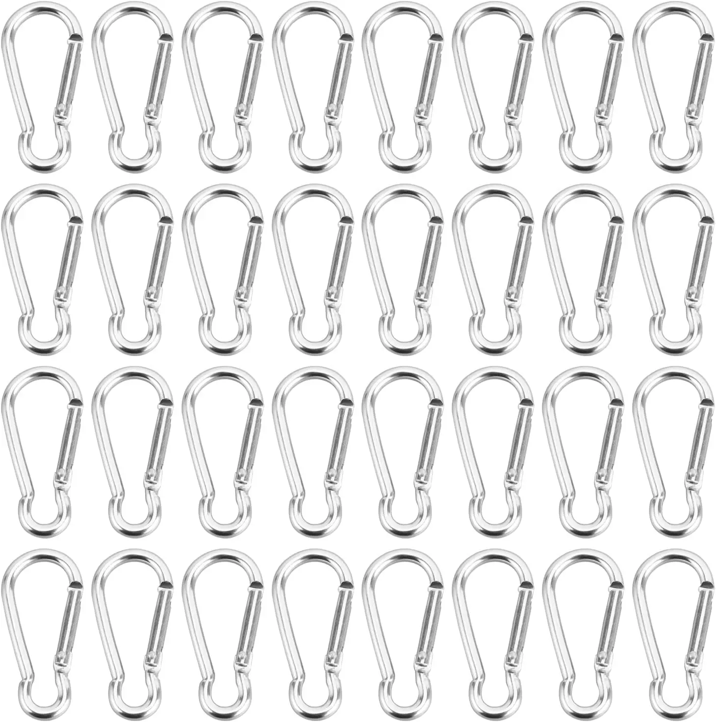 50mm Carabiner with Aluminum Spring Door Clips Keychain Mini Hooks Clips Camping Hiking Fishing