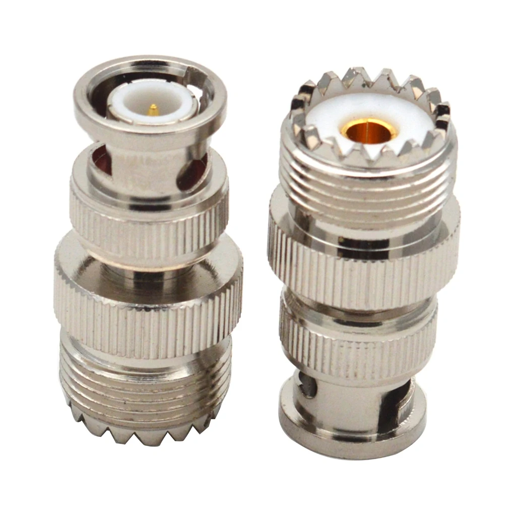 

2PCS BNC Male to UHF SO239 Female RF Coaxial Adapter RF Converters Head High-Quality Durable Brass Essential Tools