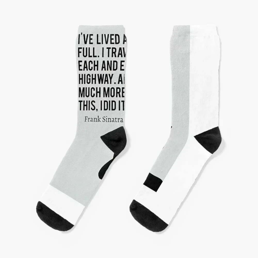 

My Way Song Lyrics Poster - I've Lived A Life That's Full. Traveled Each And Every Highway Socks loose Socks Women Men's