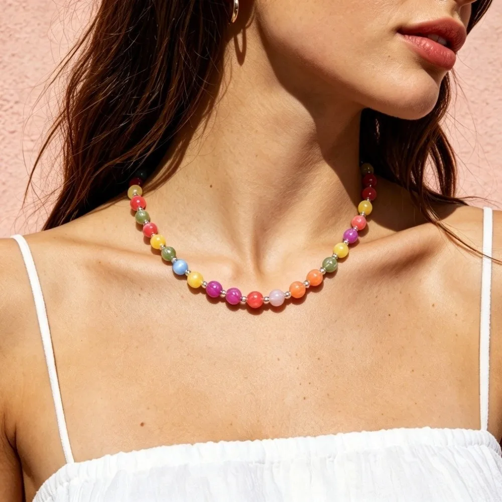 UV Reactive UV Reactive Bracelet Sunlight Color Changing Cat Eye Effect Photochromic Bracelet Elastic Style Strand Glossy Round
