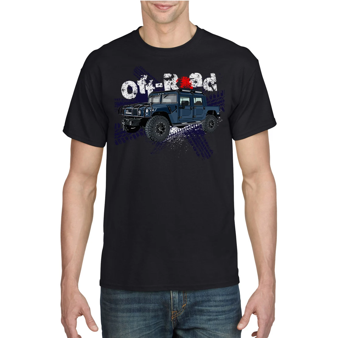 Humvee H1-OFFROAD T-Shirt 100% Cotton O-Neck Short Sleeve Summer Casual Mens T-shirt Streetwear