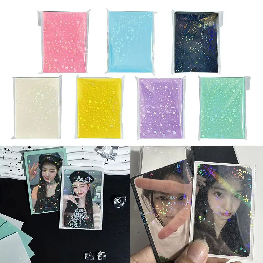 61x91mm Kpop Card Sleeves Album Binder Game Cards Protector Photocard Holographic Protector Star Frosted Card Cover 3 Inch