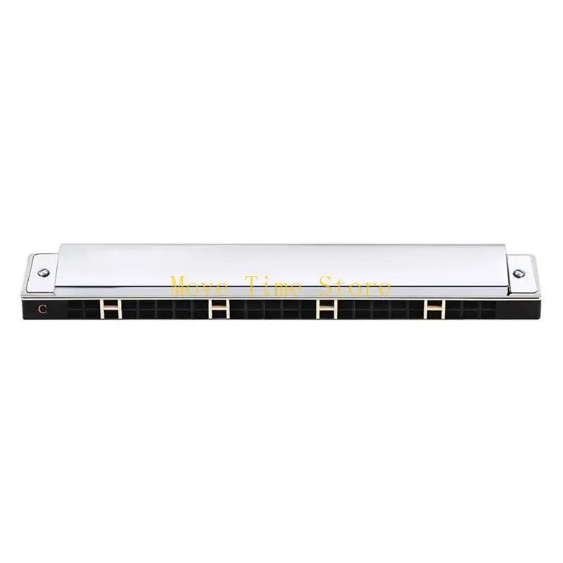 92ME Harmonica 24 Holes Polyphonic C Tone Diatonic Harp for Key C Blues Mouth Organ H