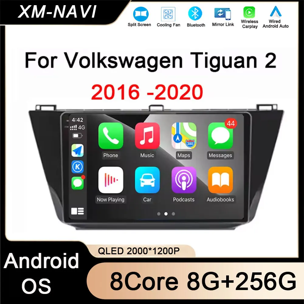 

Android OS Car Radio For Volkswagen Tiguan 2 2016 - 2020 Multimedia Video Player GPS Navigation Touch Screen Stereo WIFI Carplay