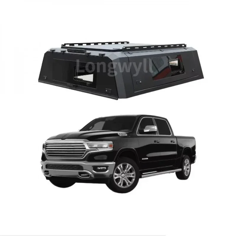 

Top quality Aluminum Truck Canopy for Ram Smartcap Truck Camper Shell Waterproof Truck Canopy with Roof Rack