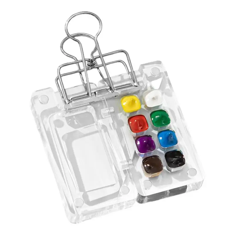 

Magnetic Color Tray Magnetic Acrylic Case Tray Metal Watercolor Tray With Lid For Traveling Outdoor Home Trip School