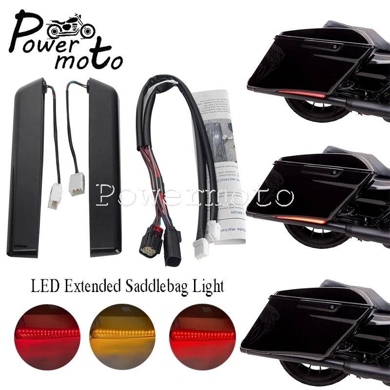 

Rear Saddlebag Light Extended Saddle Bag Side Brake LED Lights For Harley Touring FLHT FLHX FLHXS FLTRX FLTRXS FLHR FLHTCU 14-20