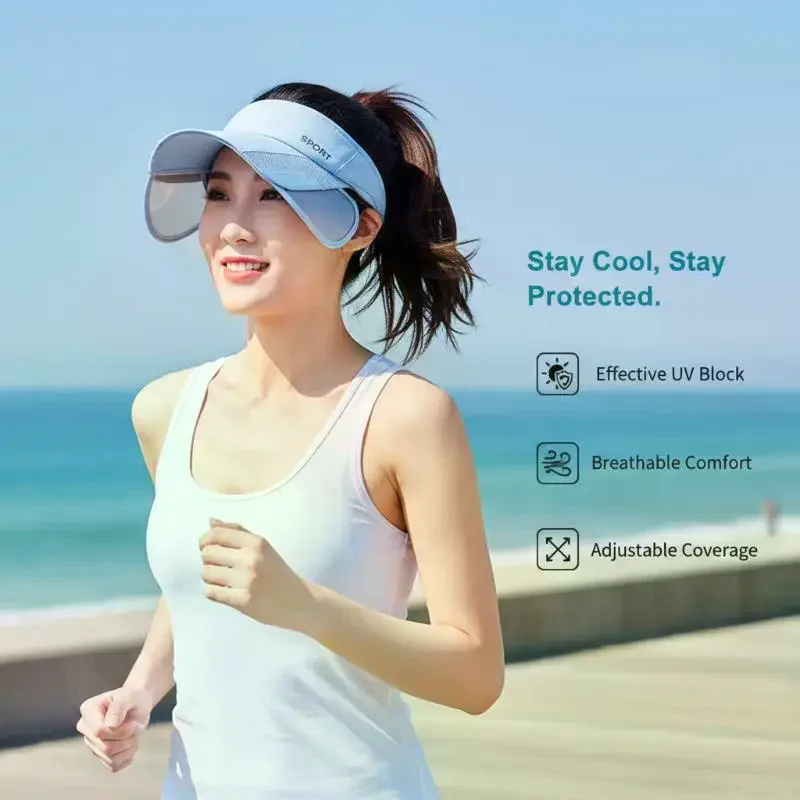 Summer Outdoor Sports Hat, Casual Retractable Top Hat, Women's Hat Brim, Cycling Sun Hat, Sun Protection Pull-out Hat