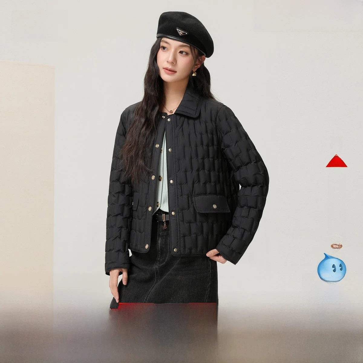 

Легкая утепленная куртка с воротником-стойкой для города, универсальная, женская, для активного отдыха, весна 2026, новая модель