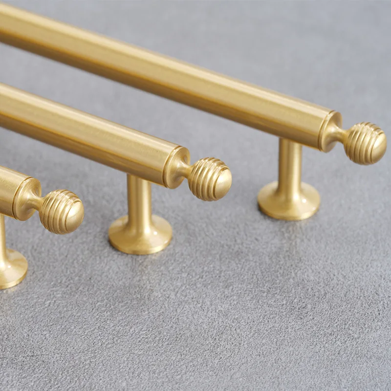 

Solid Brass Bright Gold Cabinet Handles Round Ball Drawer Knobs Light Luxury Wardrobe Pulls Closet Kitchen Cupboard Door Knob