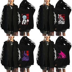 EVANGELION Ayanami Rei Hoodies Anime Oversized Zip Hooded Hoodie Winter Warm Streetwear Jackets Coat Women Top Pullover Clothes