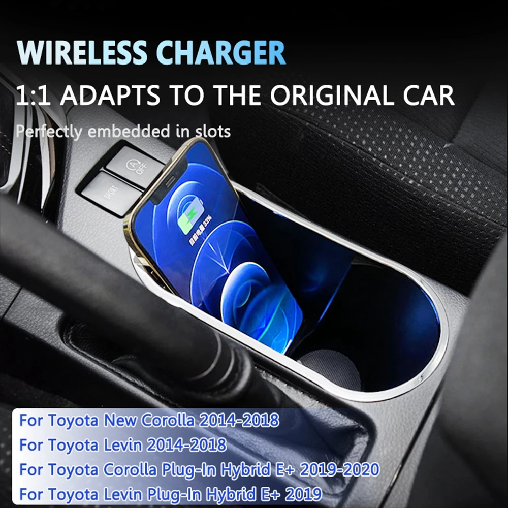 

15W Wireless Charger for Car Console Corolla Levin Wireless Charger Car Induction Chargering Smartphone QI Fast Charge Panel