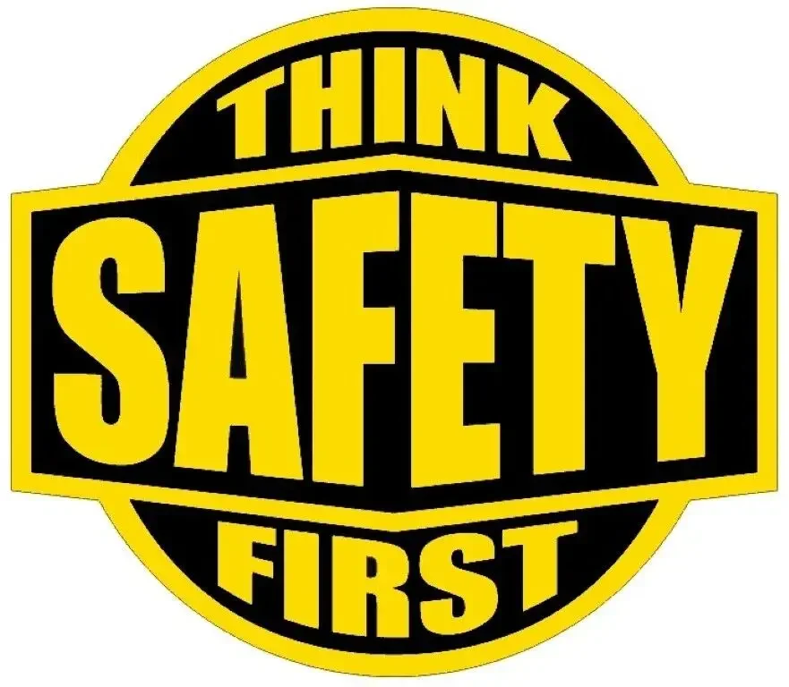 THINK SAFETY First HARD HAT Laptop Stickers  Helmet Car Bumper Waterproof Decal