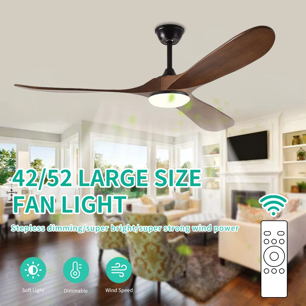 3-Leaf Strong Wind Nordic 6-Speed Ceiling 3CCT Living Room Restaurant Industrial Style American Retro Commercial Fan 110-220V
