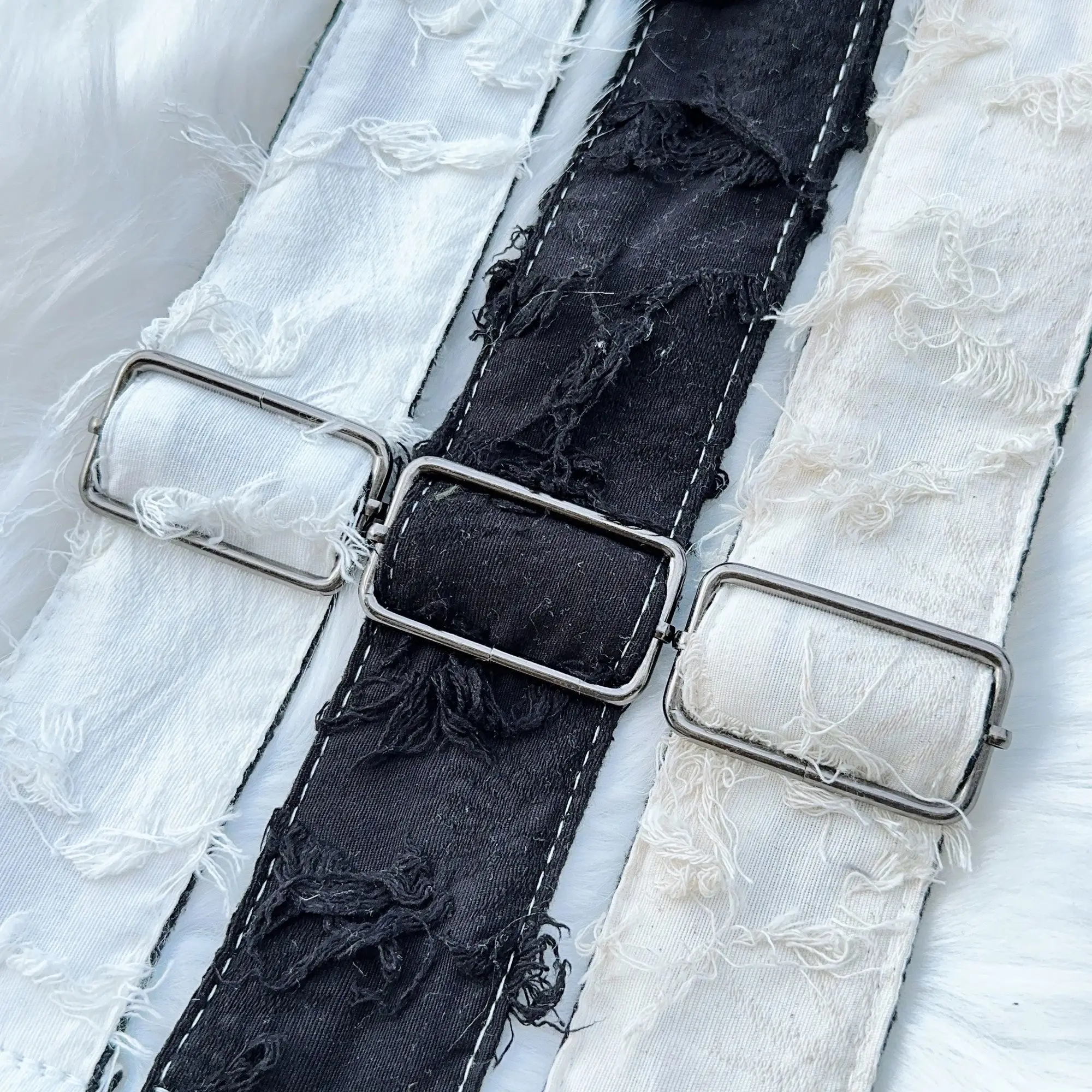Limited Edition Folk Style  Guitar Bass Frayed Tassel Strap Patchwork Design Customizable Guitar Shoulder Strap