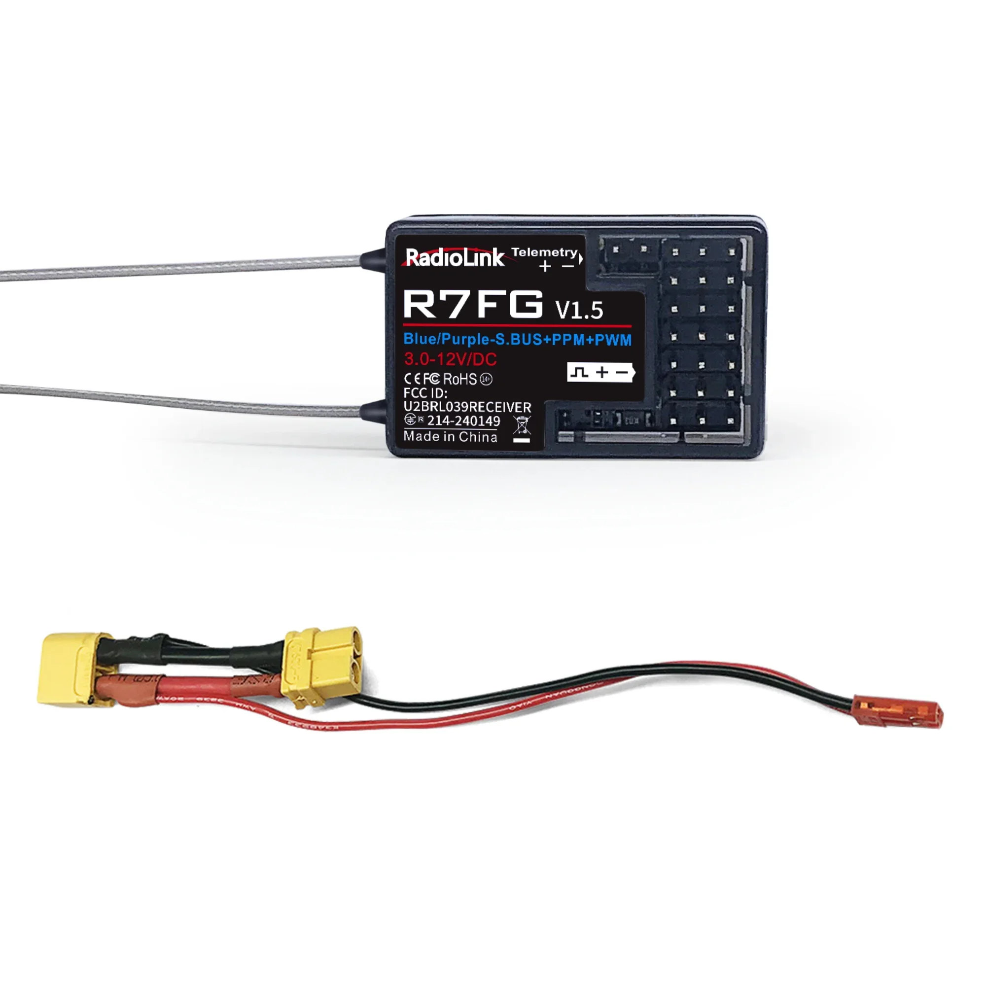 RadioLink R7FG 2.4GHz 7CH podwójna antena odbiorca wysokiego napięcia zintegrowana wersja żyroskoczkowa do radiolinków RC6GS RC nadajnik