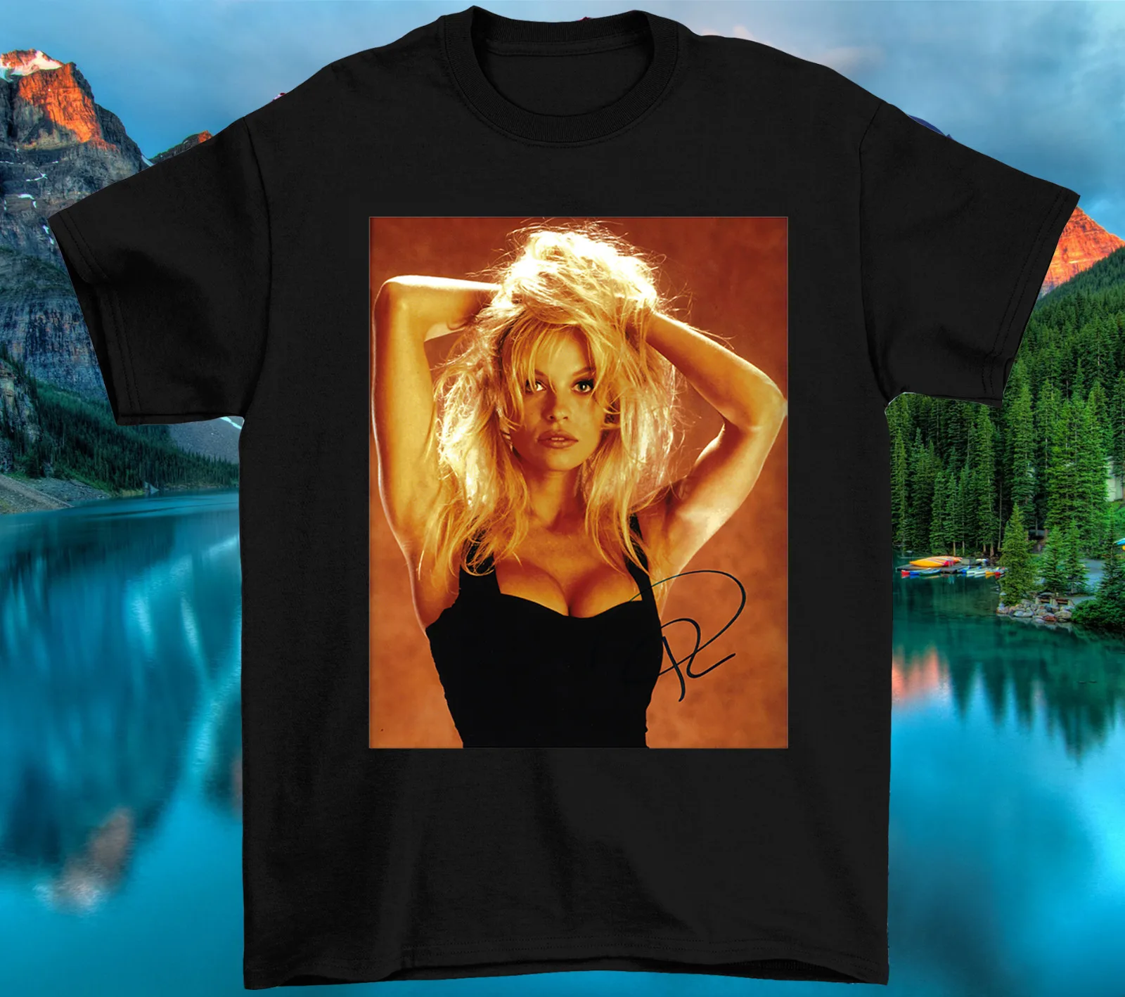 

Pamela Anderson Signed Sexy Beauty Black Unisex S-234XL T-Shirt EE669