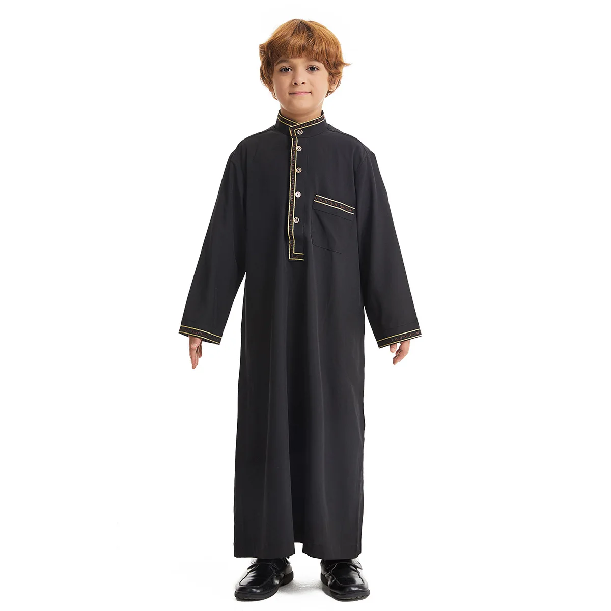 Turkish Muslim Kids Abaya Jubba Thobe Dress Boy Thobe Thawb Caftan for Children Islamic Clothing Long Robes Dress Dubai Arab