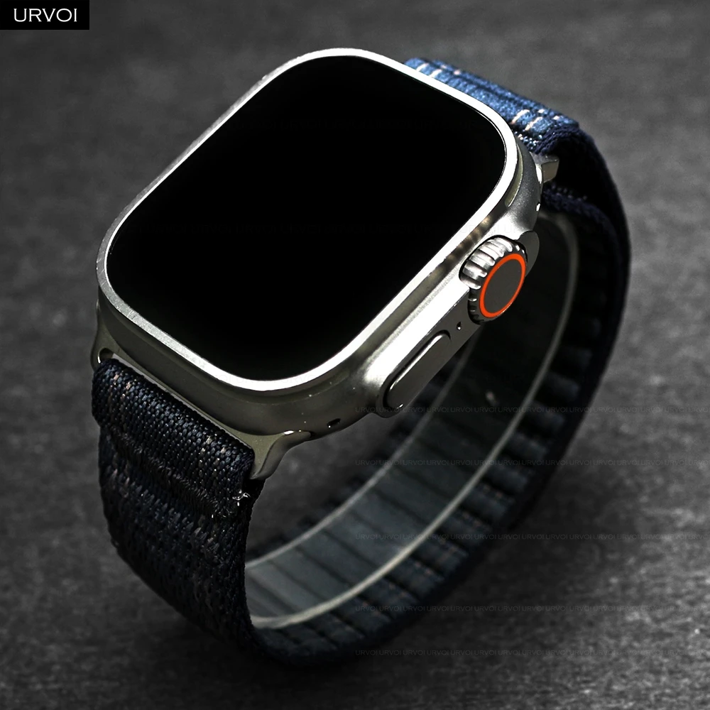URVOI Band for Apple Watch Ultra 2 1 Series 10 9 8765 SE Wave Sport loop nylon strap wristband for iWatch hook and loop fastener