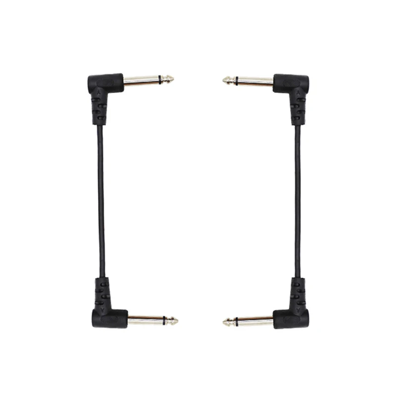 1/4 szt. 15/20/30cm Kabel do pedałów efektów gitarowych Przewód połączeniowy Płaski patch konektor Metalowe końcówki Miedziane rdzenie Akcesoria gitarowe