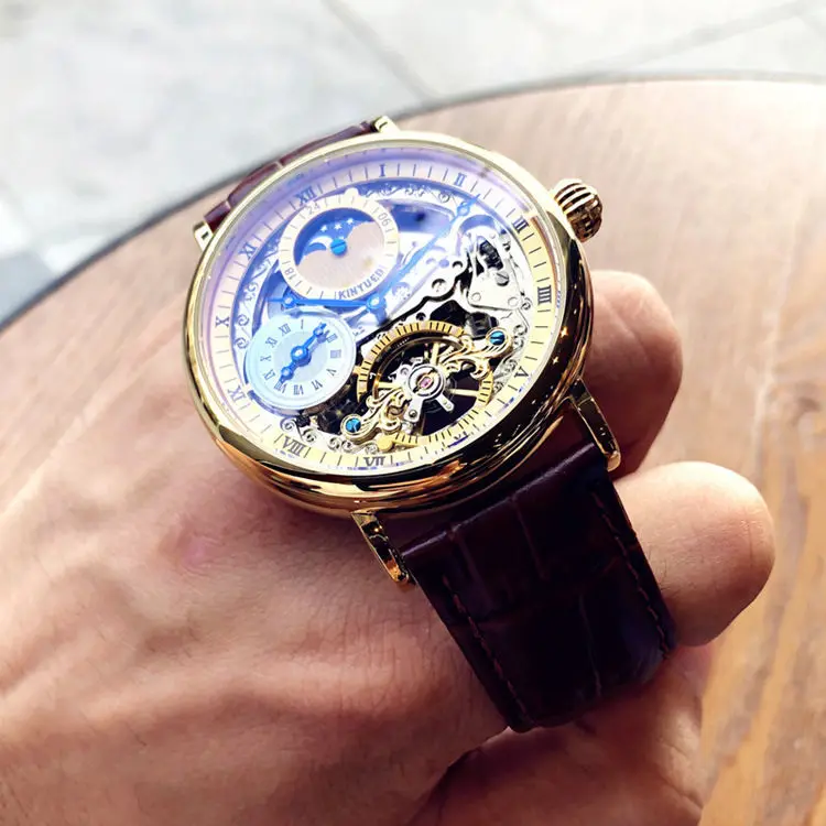 2025年新型中空自動巻き機械式腕時計メンズファッションウォッチ