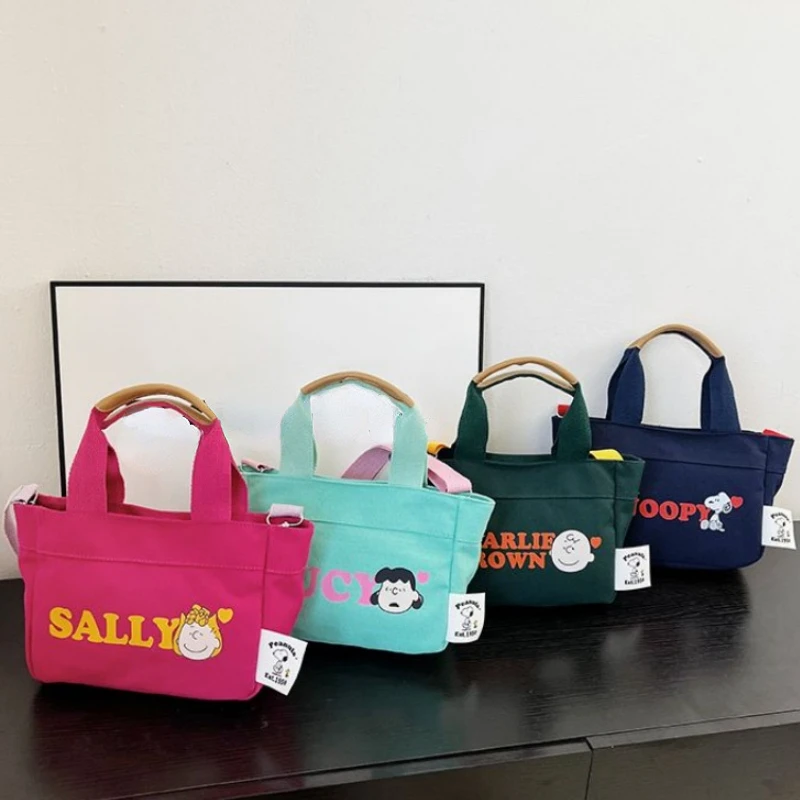 Snoopy Charlie Brown Lucy Sally cute cartoon print fashion versatile large capacity lightweight shoulder crossbody canvas bag