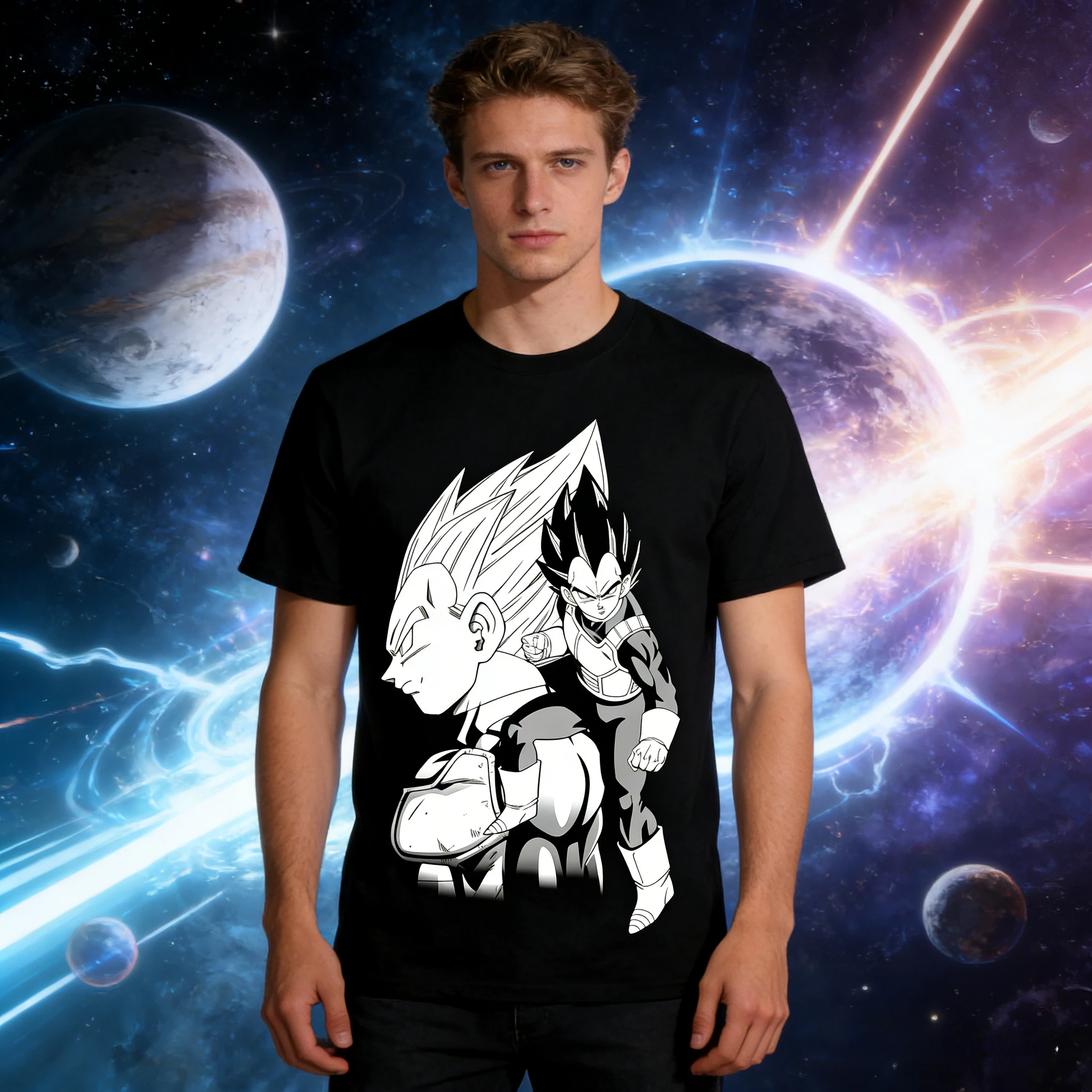 Summer Dragon Ball Retro Anime T-Shirt for Men Casual Loose Sports Daily Vegeta Graphic Tees Anime Fans Clothing