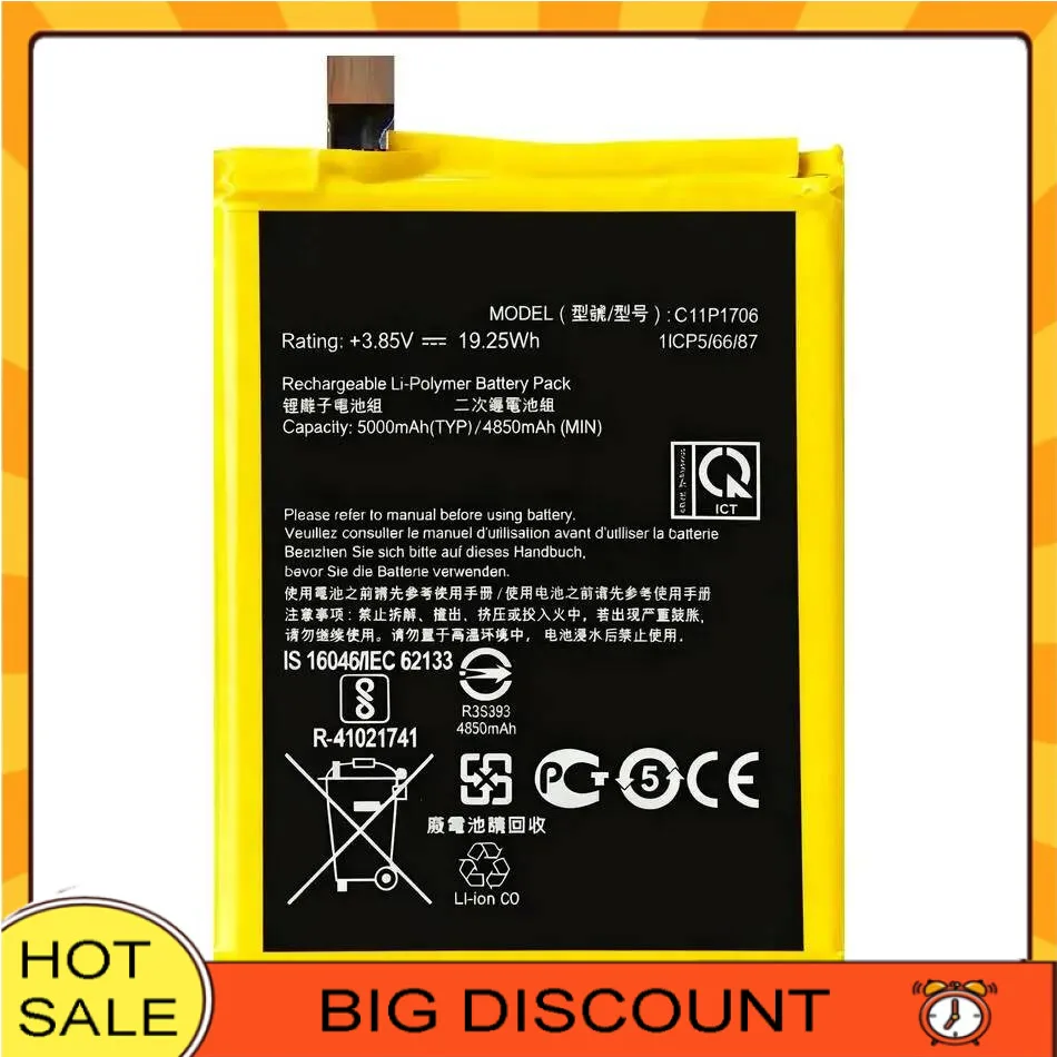 

Mobile Phone Battery C11P1706 5000Mah For Asus Zenfone Max Pro M1 6.0 Inch ZB601KL ZB602KL X00TDB X00TDE