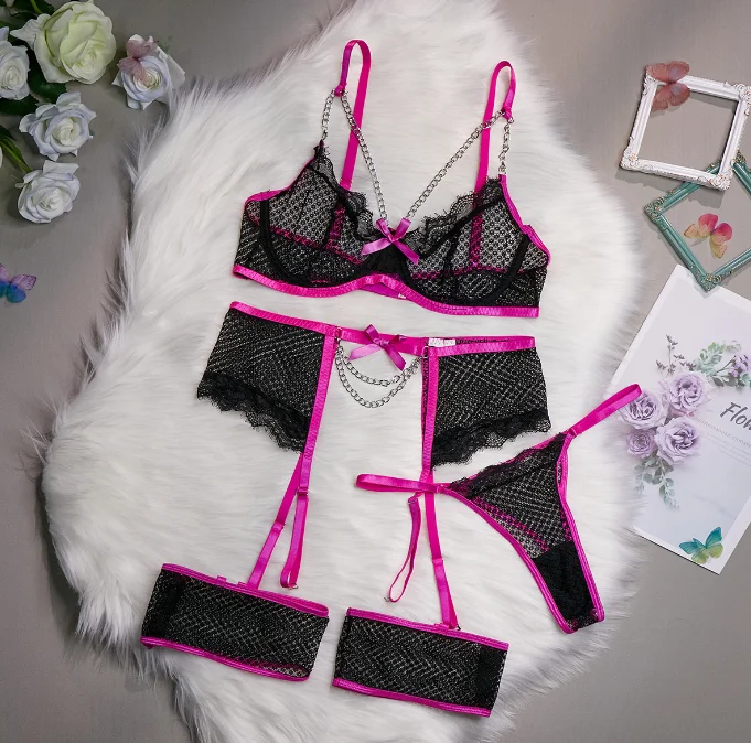 Underwire Exotic Sets Sexy Sensual Brassiere Lingerie Set Women\'s Underwear Set Push Up thin Bralette Bra and Panty Set