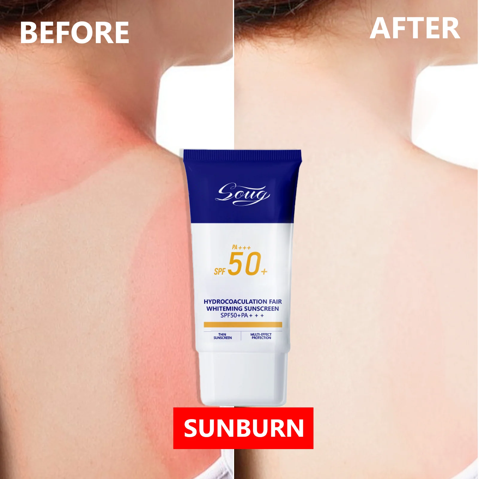 

SPF50+ Sunscreen UV High Protection Oil Control Quickly Film-forming Waterproof and Sweat Proof Not Viscosity Hyaluronic Acid