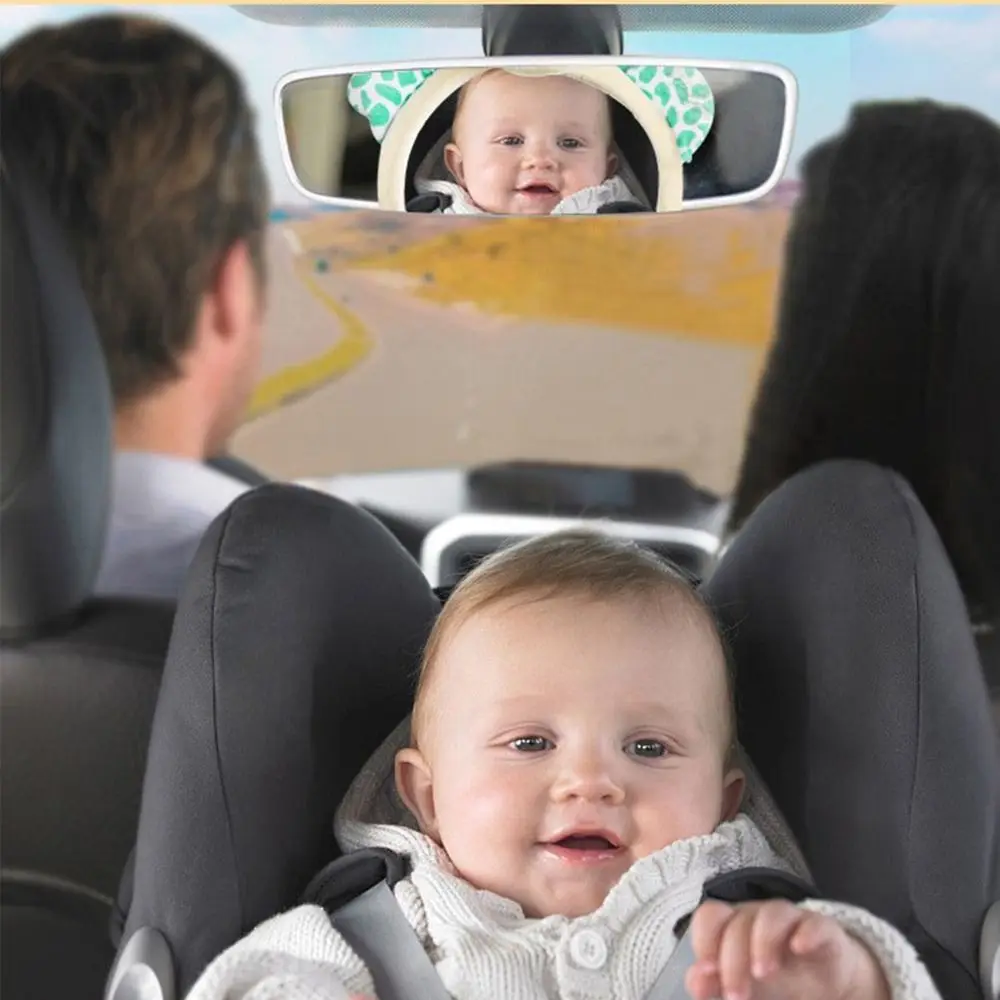 Plush Baby Car Mirror Shatterproof Wide Clear View Safety Car Seat Mirror Cartoon Rear Facing Car Seat Mirror Car Kids Monitor