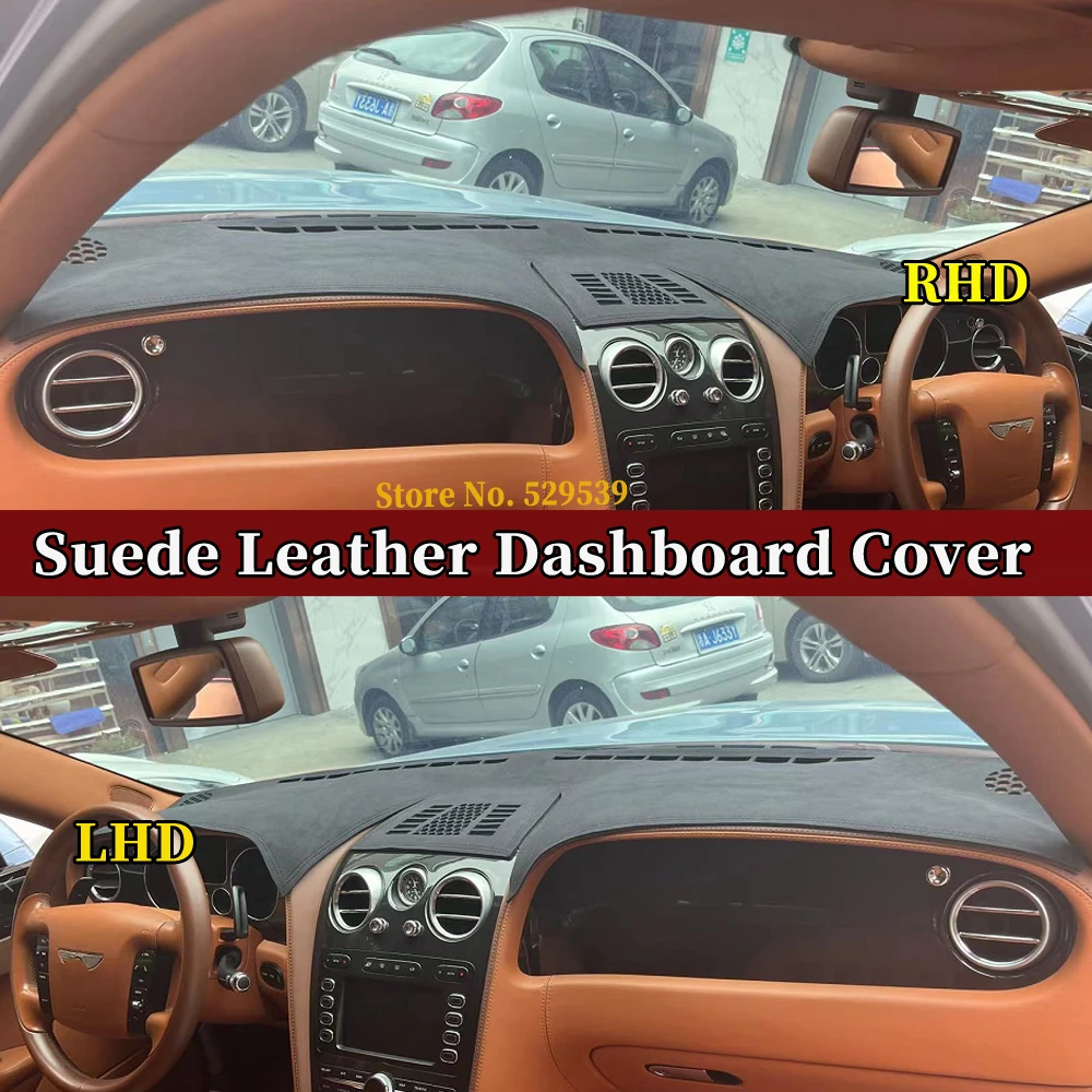 

Car Suede Dashmat Automobile Dashboard Cover Dash Mat Anti-UV Accessories For Bentley Flying Spur 2003-2017 2016 2015 2014 2013