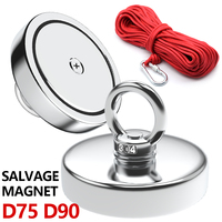 D16~D42mm N52 Heavy Duty Rare Earth Magnet Super Strong Neodymium Fishing Magnet with Countersunk Hole Eyebolt Salvage Magnetic