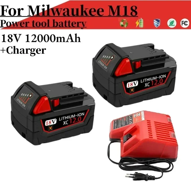 

Литий-ионный аккумулятор 18 В, 5 Ач, 6000 мАч для Milwaukee M18 48-11-1815 48-11-1850 2646-20 2642-21CT Сменные аккумуляторные батареи