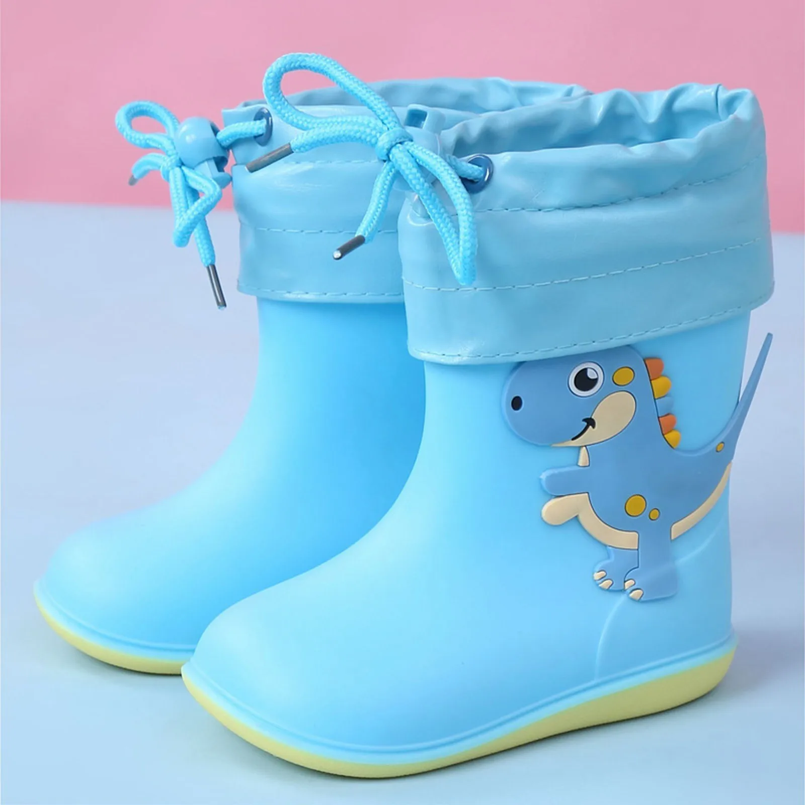 Kids Girl Boy Rain Boots Waterproof Toddler Rainboots Children\'s Shoes Rubber Boots Kids Baby Cartoon Dinosaur Water Shoes Boots