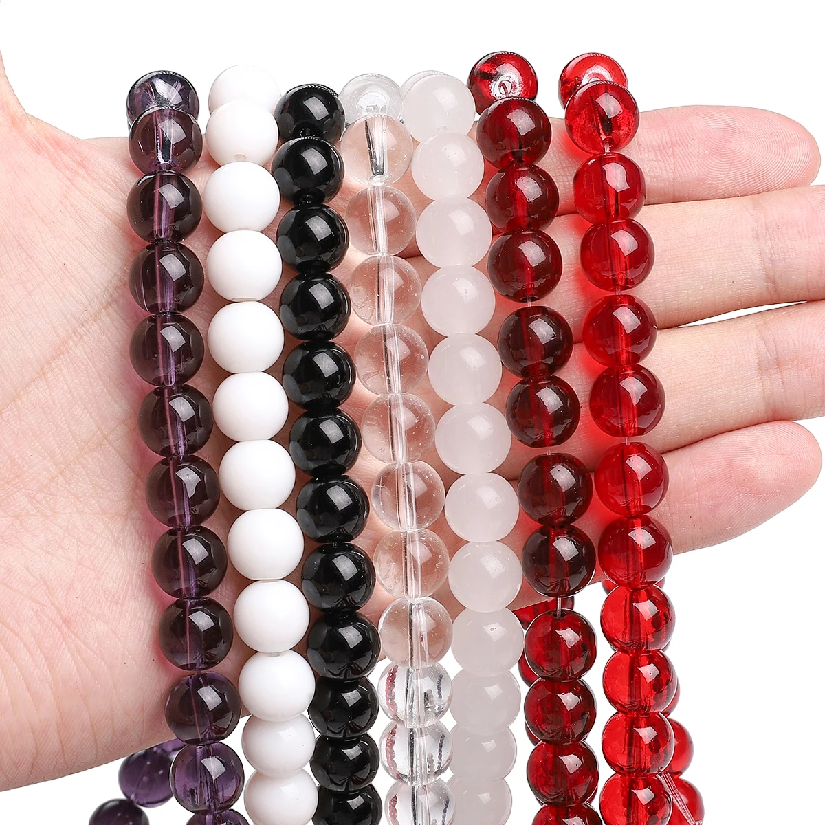 

4/6/8/10mm Glass Beads Black Obsidian Bead Round Loose Spacer Beads for Jewelry Making DIY Necklace Bracelet Accessories