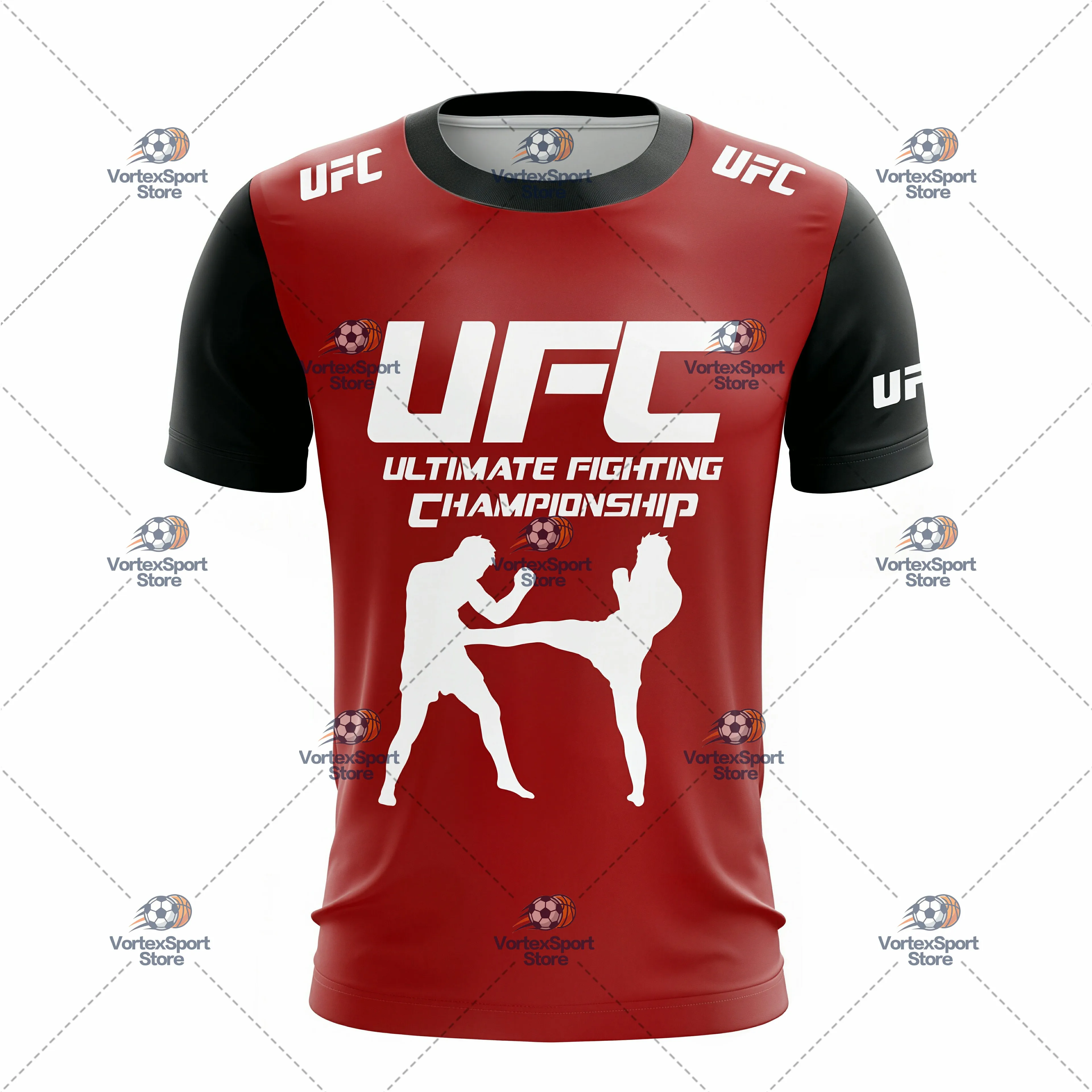 Herren- und Kinder-Sommer-T-Shirt für UFC-Sportarten, schnelltrocknend, in allen Größen erhältlich, kurzärmelig, mit Rundhalsausschnitt, geeignet für Boxen, Kampfsport und Outdoor-Training. – Detail 9