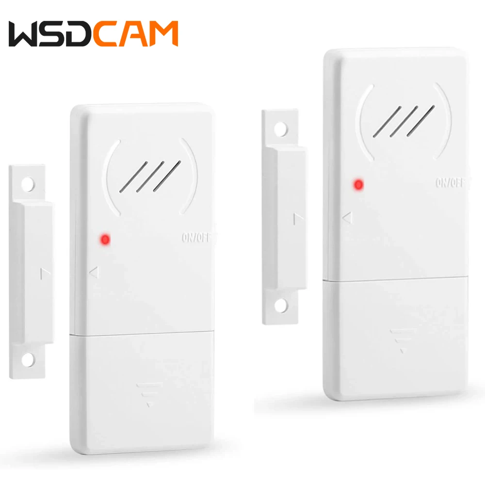 Wsdcam Door Window Alarm Ultra-slim Wireless Fridge Alarm 90dB Door Alarms for Kids Safety Window Pool Alarms 60 Seconds Delay