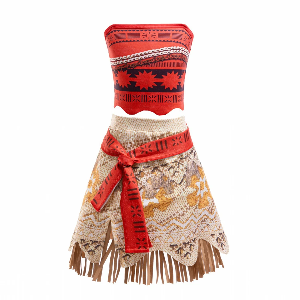 Brave Adventure Polynesian Princess Moana Girls Outfit Halloween Cosplay Birthday Party Children's Costume Festival Kids Clothes view 4
