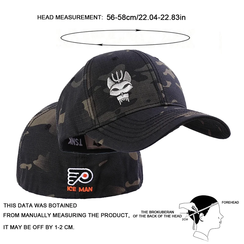 Fashion cotton baseball cap Men Women Military Enthusiasts Tactical Cap Snapback Stretchable Hat Running Fishing gorras