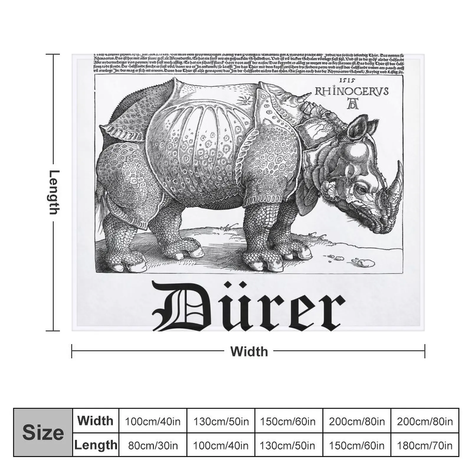 Albrecht Dürer Durer Rhino Throw Blanket Beach anime Travel Vintage Blankets