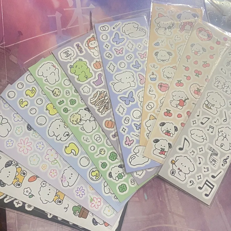 

1 шт. корейские милые наклейки с белыми собачками, матовые декоративные стикеры в стиле INS для скрапбукинга, открыток и DIY-декора